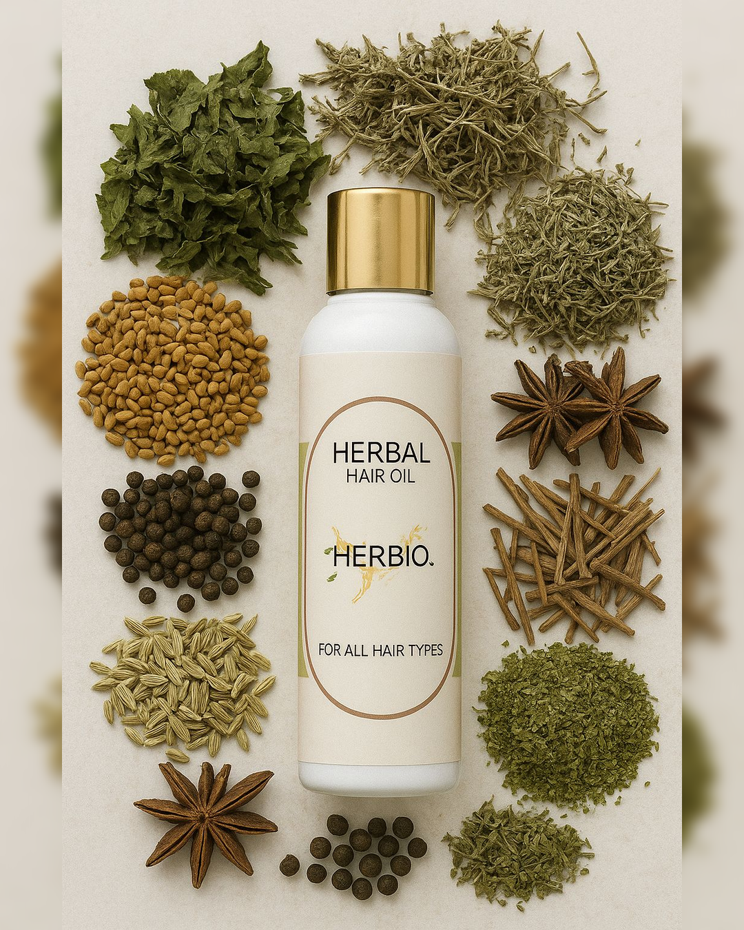 TheHerbio Hair Oil – Anti-Hair Fall, Anti-Dandruff & Shin