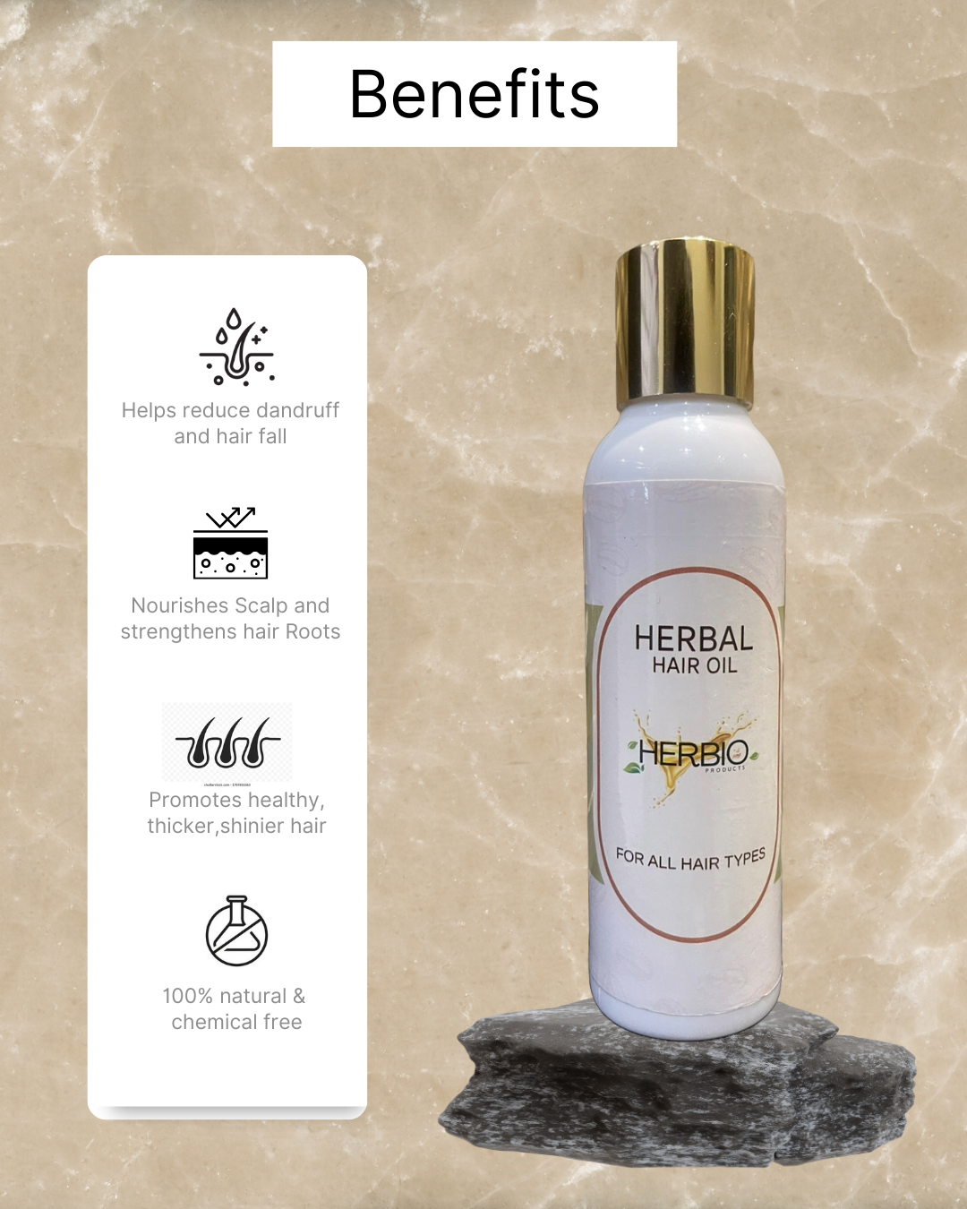 TheHerbio Hair Oil – Anti-Hair Fall, Anti-Dandruff & Shin